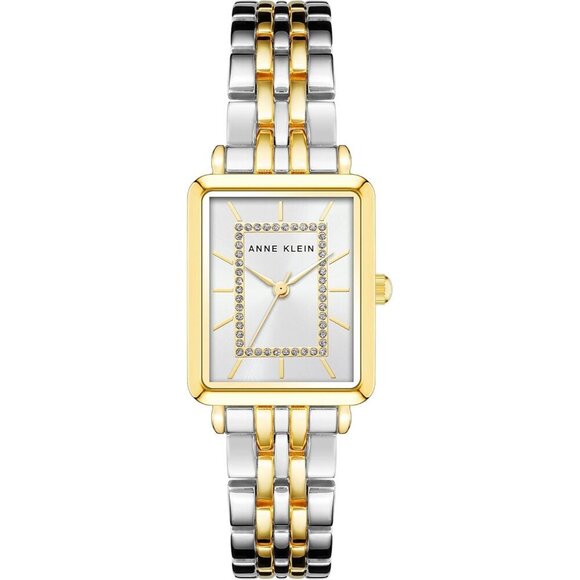 Women\'s Glitter Accented Bracelet Watch Silver-tone Sunray Dial Jewelry